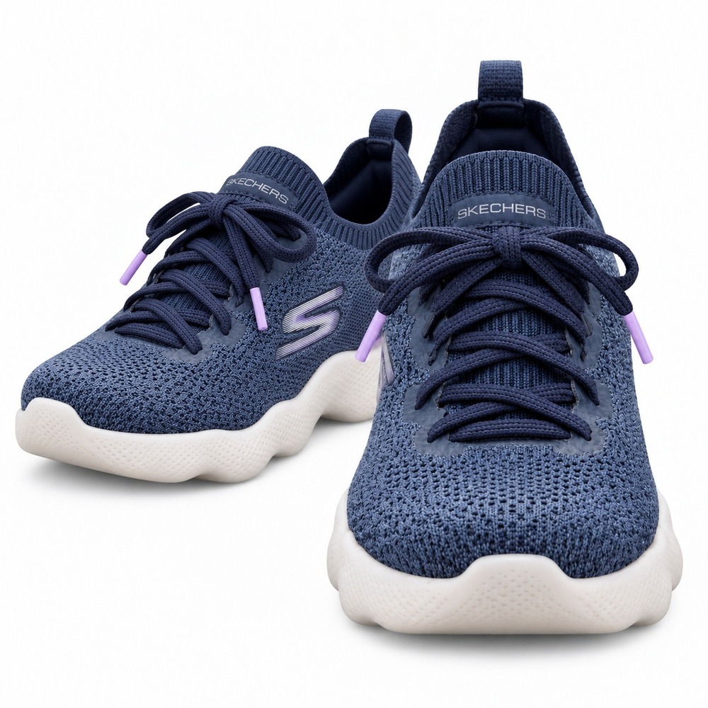 Skechers GO WALK Massage Fit Upsurge Womens 7 Navy Lavender Walking Shoes